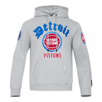 NBA DETROIT PISTONS OLD ENGLISH MEN'S PULLOVER HOODIE (HEATHER GREY)