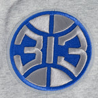 NBA DETROIT PISTONS OLD ENGLISH MEN'S PULLOVER HOODIE (HEATHER GREY)
