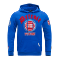 NBA DETROIT PISTONS OLD ENGLISH MEN'S PULLOVER HOODIE (ROYAL BLUE)