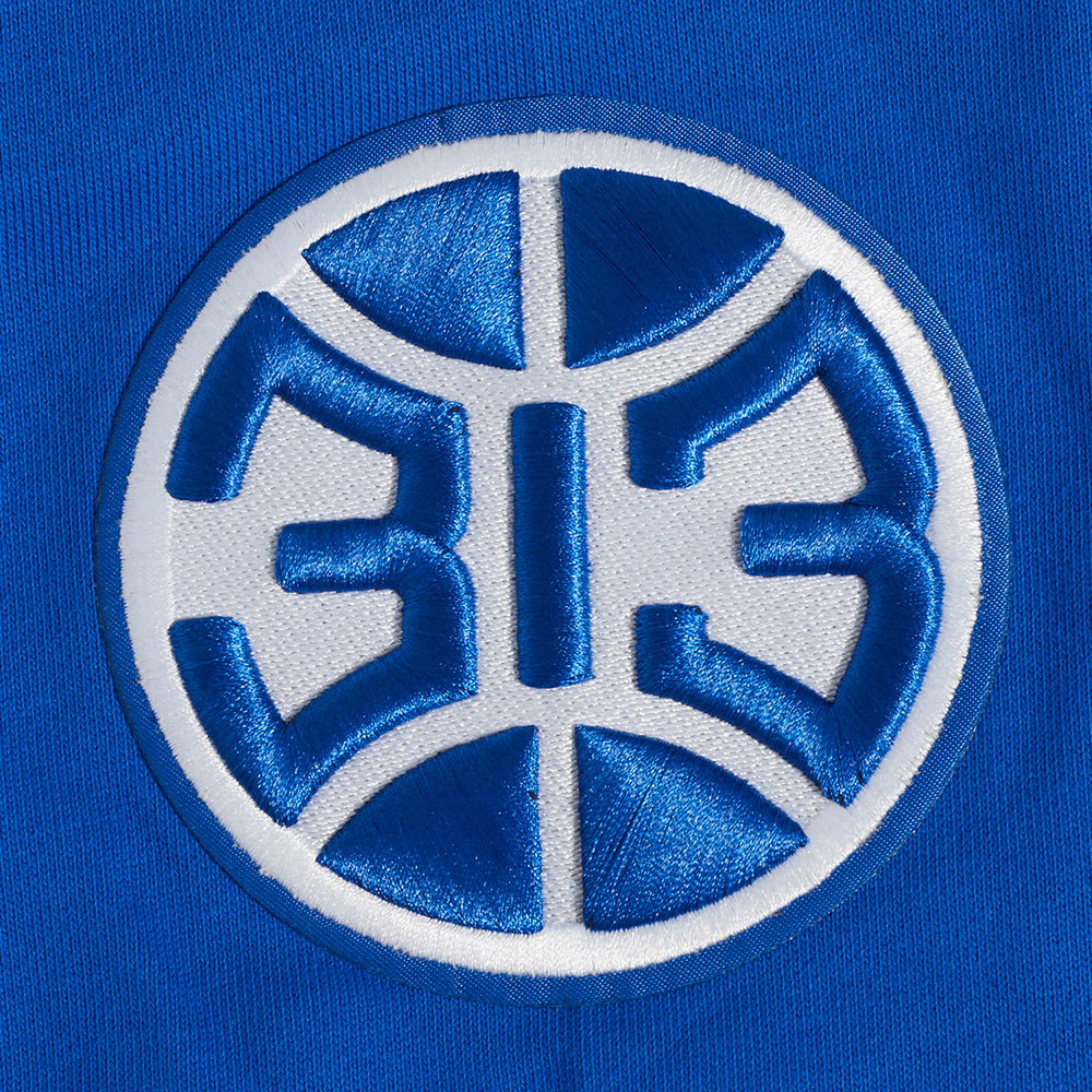 NBA DETROIT PISTONS OLD ENGLISH MEN'S PULLOVER HOODIE (ROYAL BLUE)