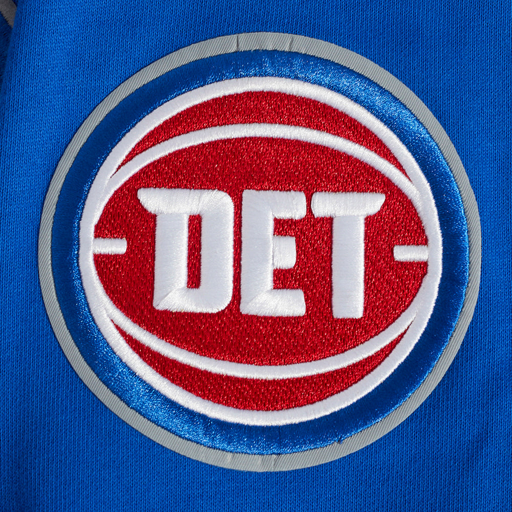 NBA DETROIT PISTONS OLD ENGLISH MEN'S PULLOVER HOODIE (ROYAL BLUE)