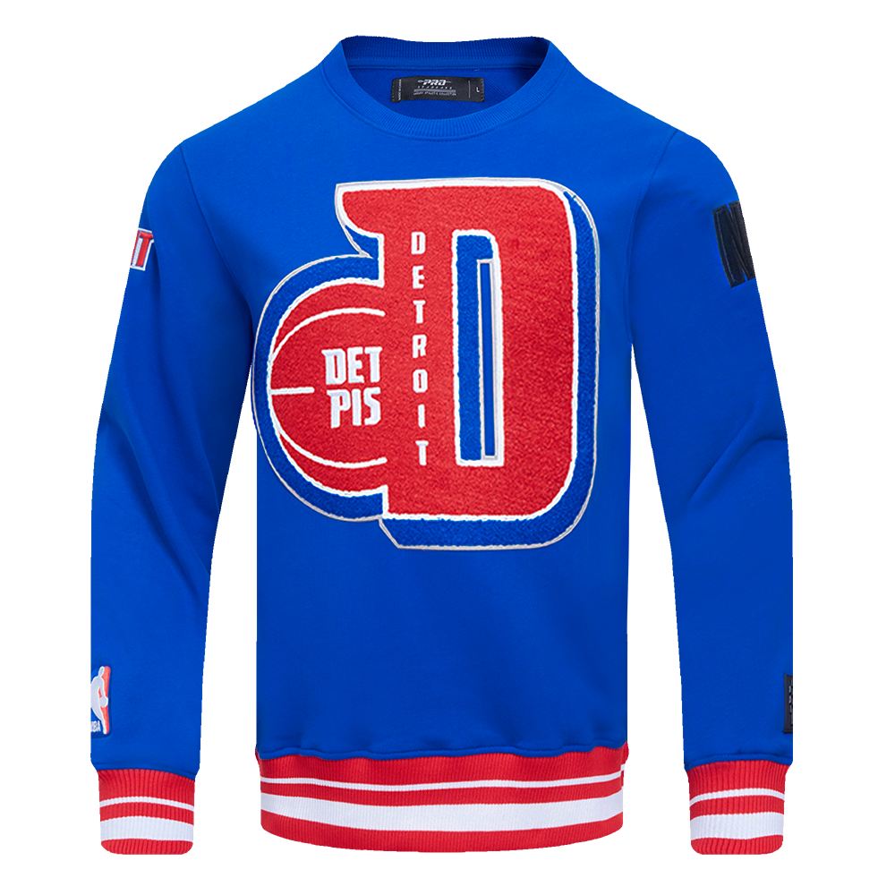 NBA DETROIT PISTONS CHANDAIL À COL ROND MASHUP CÔTELÉ POUR HOMME (BLEU ROYAL/ROUGE)