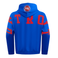 NBA DETROIT PISTONS WINGSPAN MEN'S DROP SHOULDER FLEECE PULLOVER HOODIE (ROYAL BLUE)