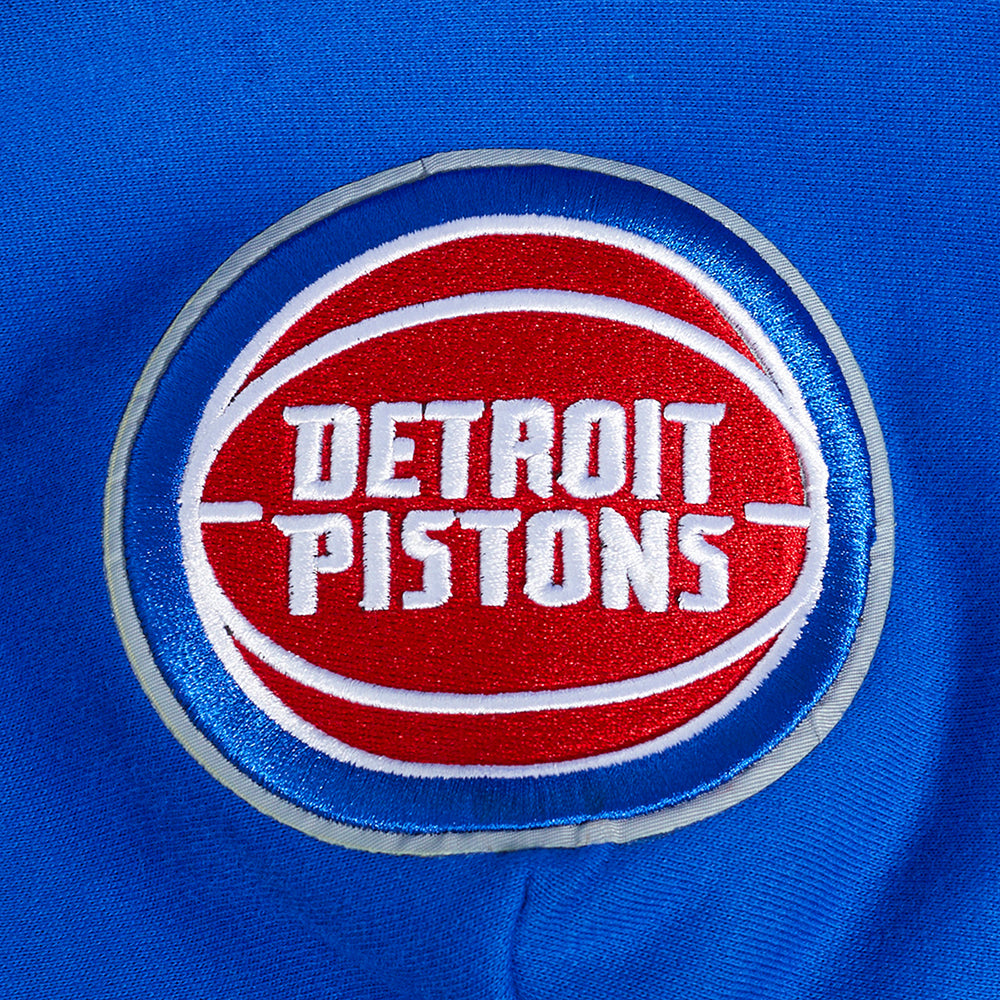 NBA DETROIT PISTONS WINGSPAN MEN'S DROP SHOULDER FLEECE PULLOVER HOODIE (ROYAL BLUE)