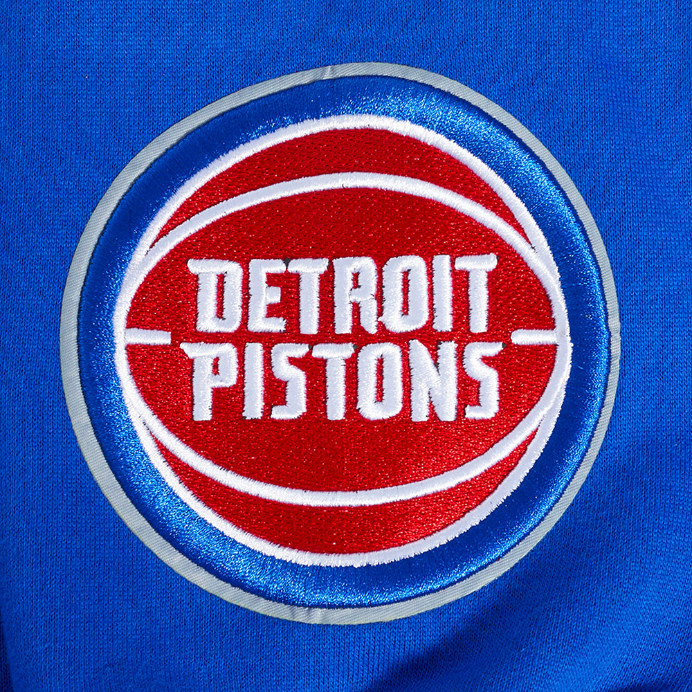 NBA DETROIT PISTONS WINGSPAN MEN'S DROP SHOULDER FLEECE PULLOVER HOODIE (ROYAL BLUE)
