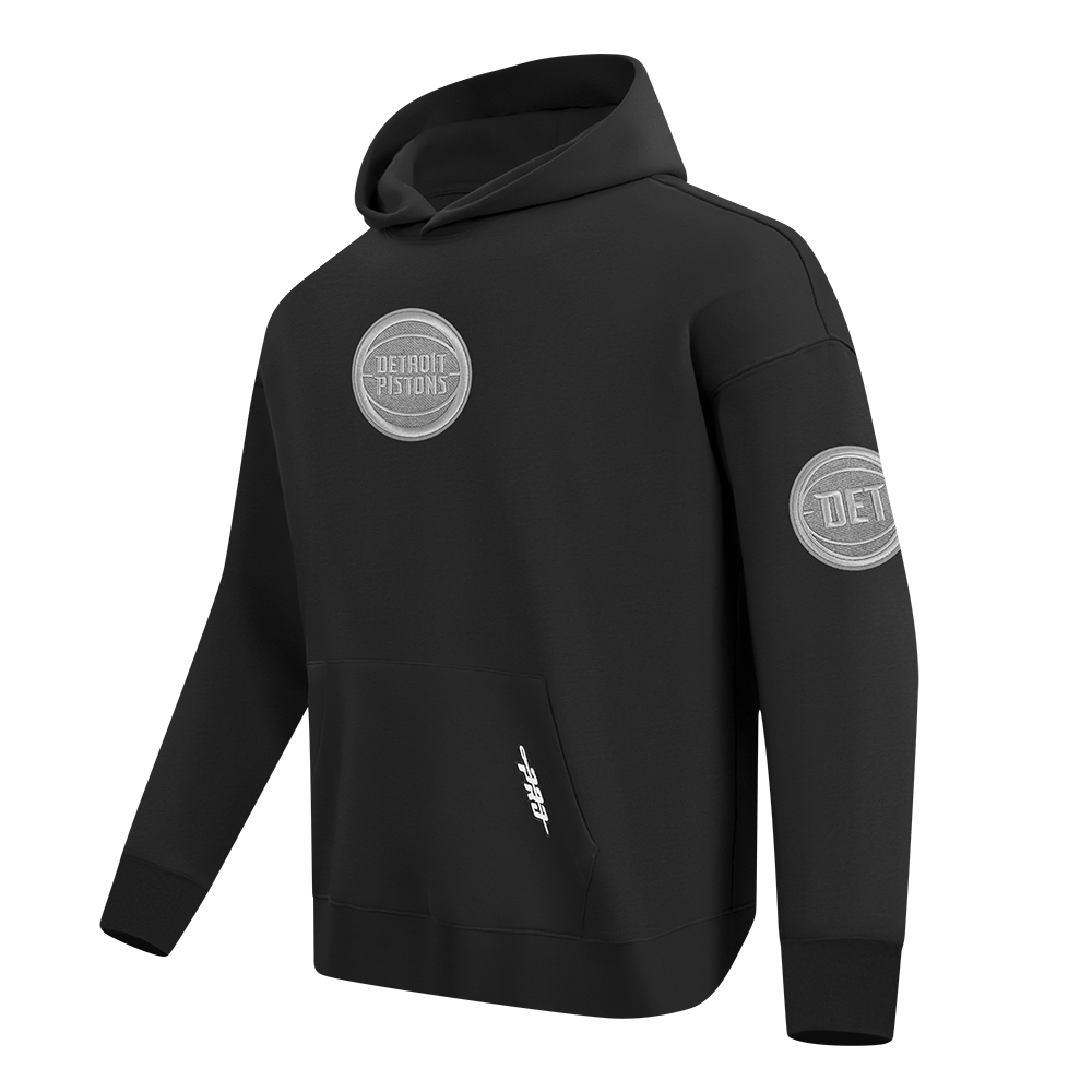 NBA DETROIT PISTONS REVERSE FRENCH TERRY MEN'S DROP SHOULDER FLC PO (BLACK)