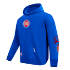 NBA DETROIT PISTONS LIVING LARGE MEN'S DROP SHOULDER FLC PO HOODIE (ROYAL BLUE)