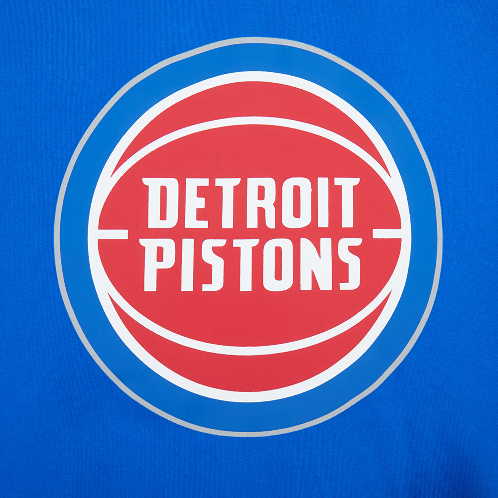NBA DETROIT PISTONS LIVING LARGE MEN'S DROP SHOULDER FLC PO HOODIE (ROYAL BLUE)