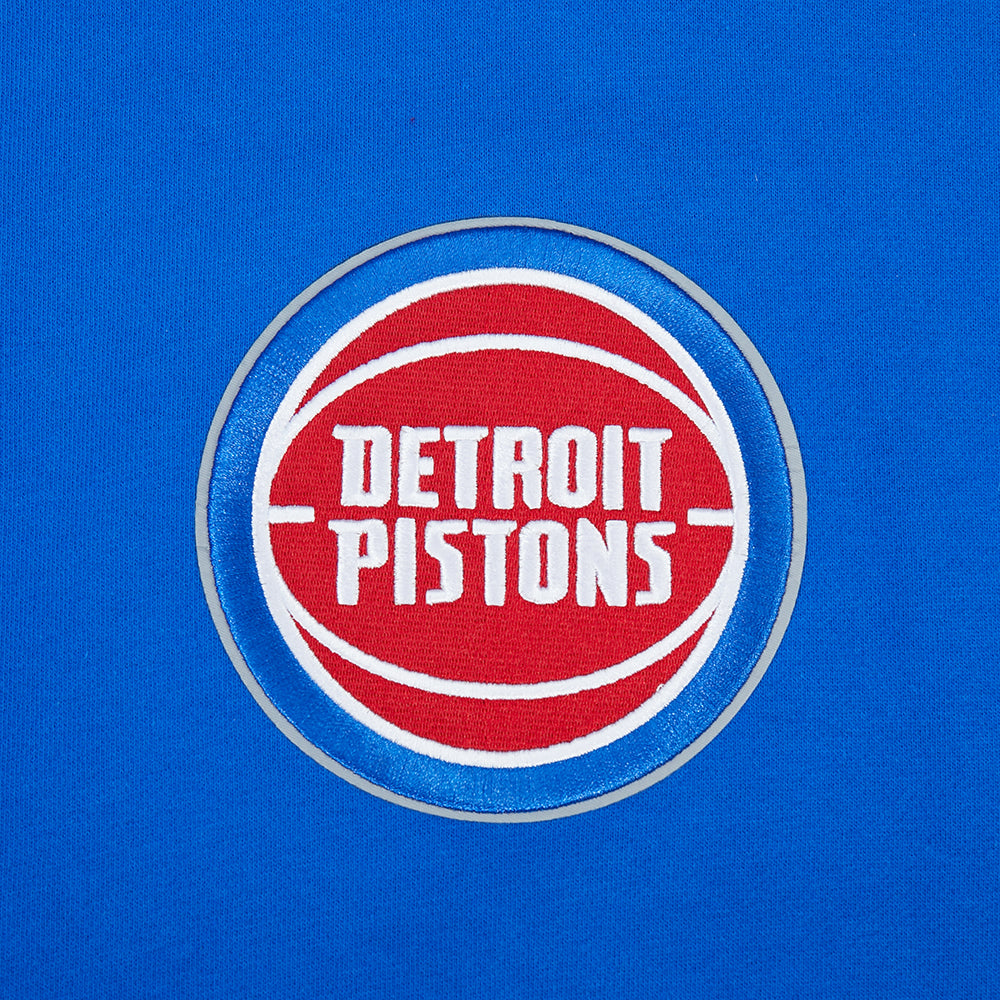NBA DETROIT PISTONS LIVING LARGE MEN'S DROP SHOULDER FLC PO HOODIE (ROYAL BLUE)