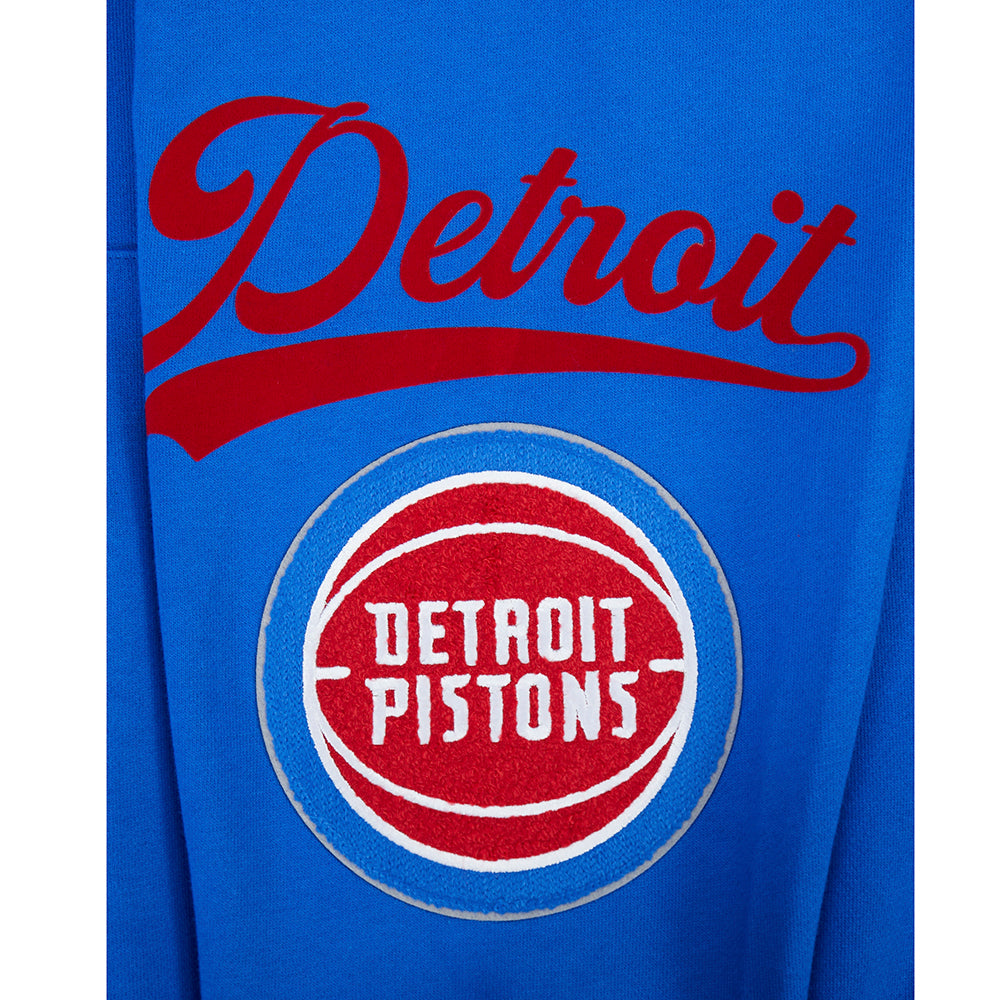 NBA DETROIT PISTONS LIVING LARGE MEN'S DROP SHOULDER FLC PO HOODIE (ROYAL BLUE)