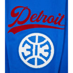 NBA DETROIT PISTONS LIVING LARGE MEN'S DROP SHOULDER FLC PO HOODIE (ROYAL BLUE)