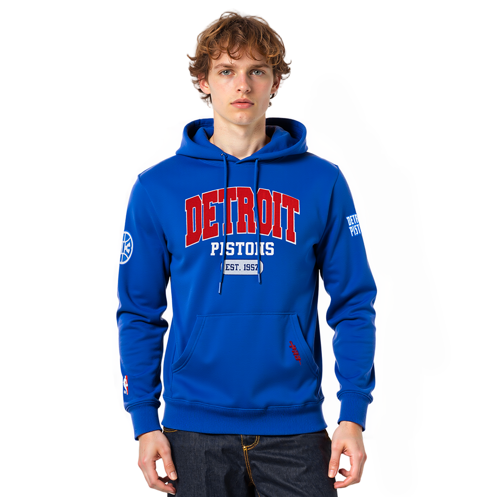 NBA DETROIT PISTONS CITY ARCH MEN'S FLC PO HOODIE (ROYAL BLUE)