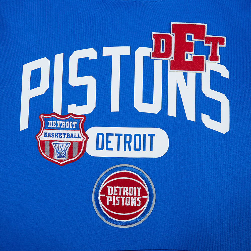 NBA DETROIT PISTONS LETTERMAN CHANDAIL À CAPUCHON POUR HOMME (BLEU ROYAL)