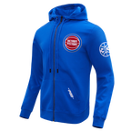 NBA DETROIT PISTONS CLASSIC CHENILLE MEN'S FULL ZIP HOODIE (ROYAL BLUE)