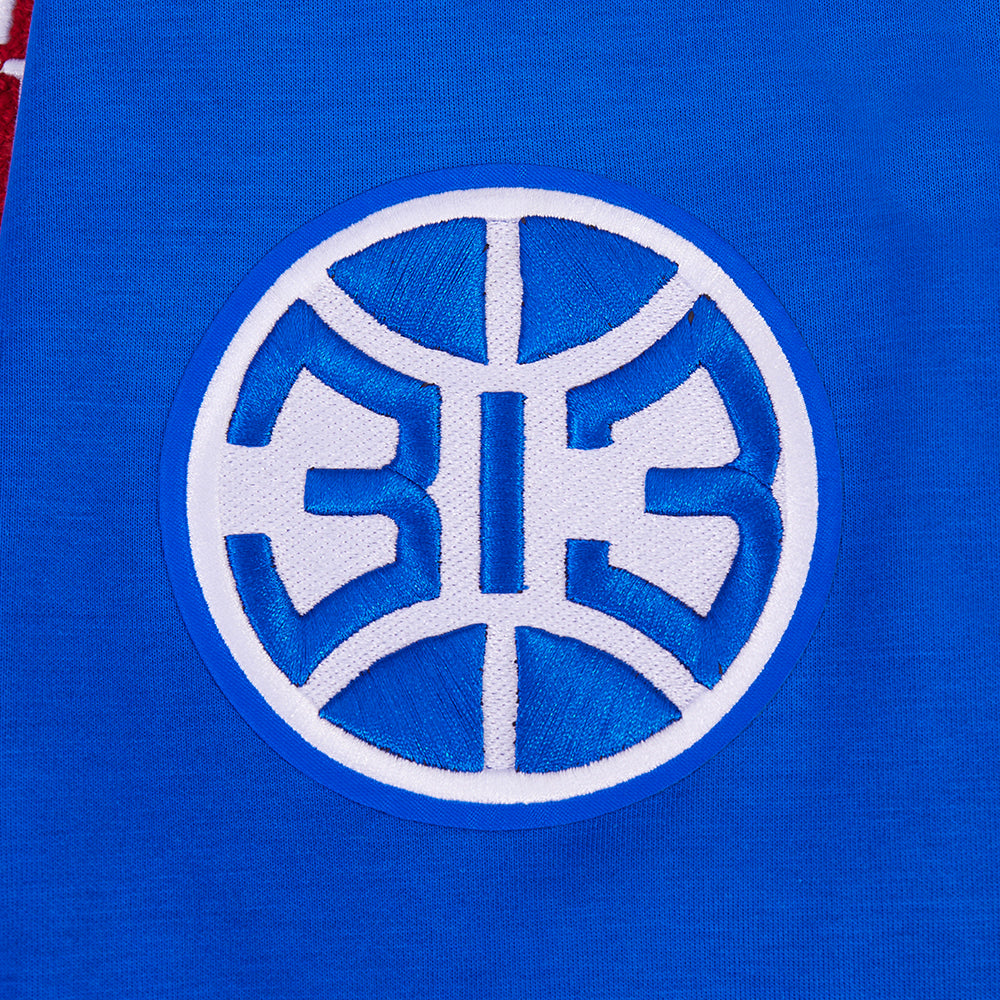 NBA DETROIT PISTONS CLASSIC CHENILLE MEN'S FULL ZIP HOODIE (ROYAL BLUE)