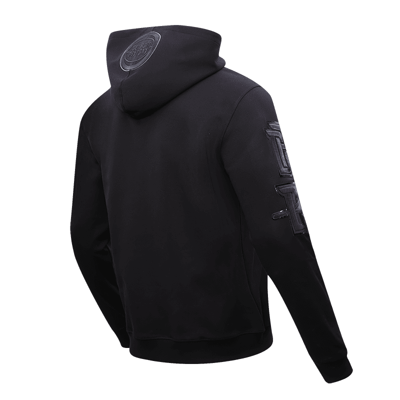 NBA DETROIT PISTONS TRIPLE BLACK MEN'S PULLOVER HOODIE (TRIPLE BLACK)