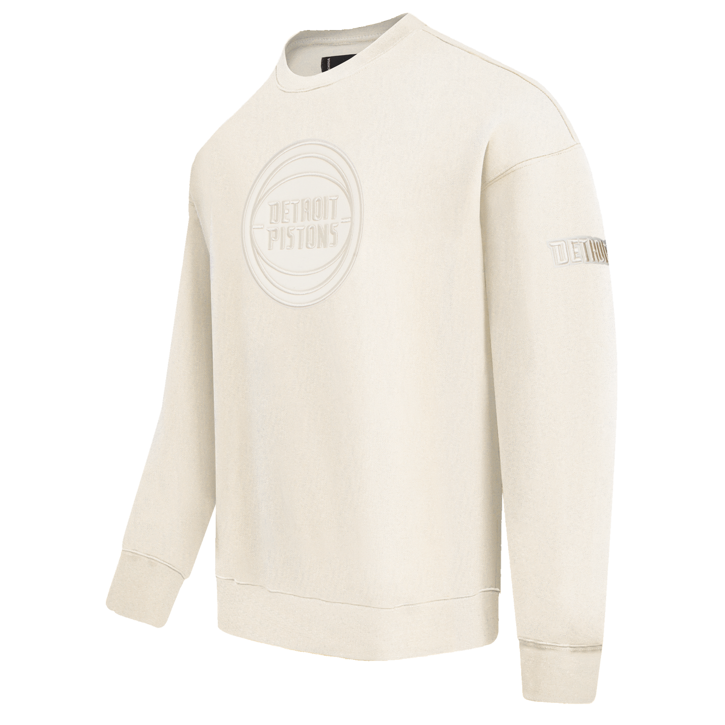 NBA DETROIT PISTONS NEUTRAL DROP SHOULDER FLEECE CREWNECK (EGGSHELL)