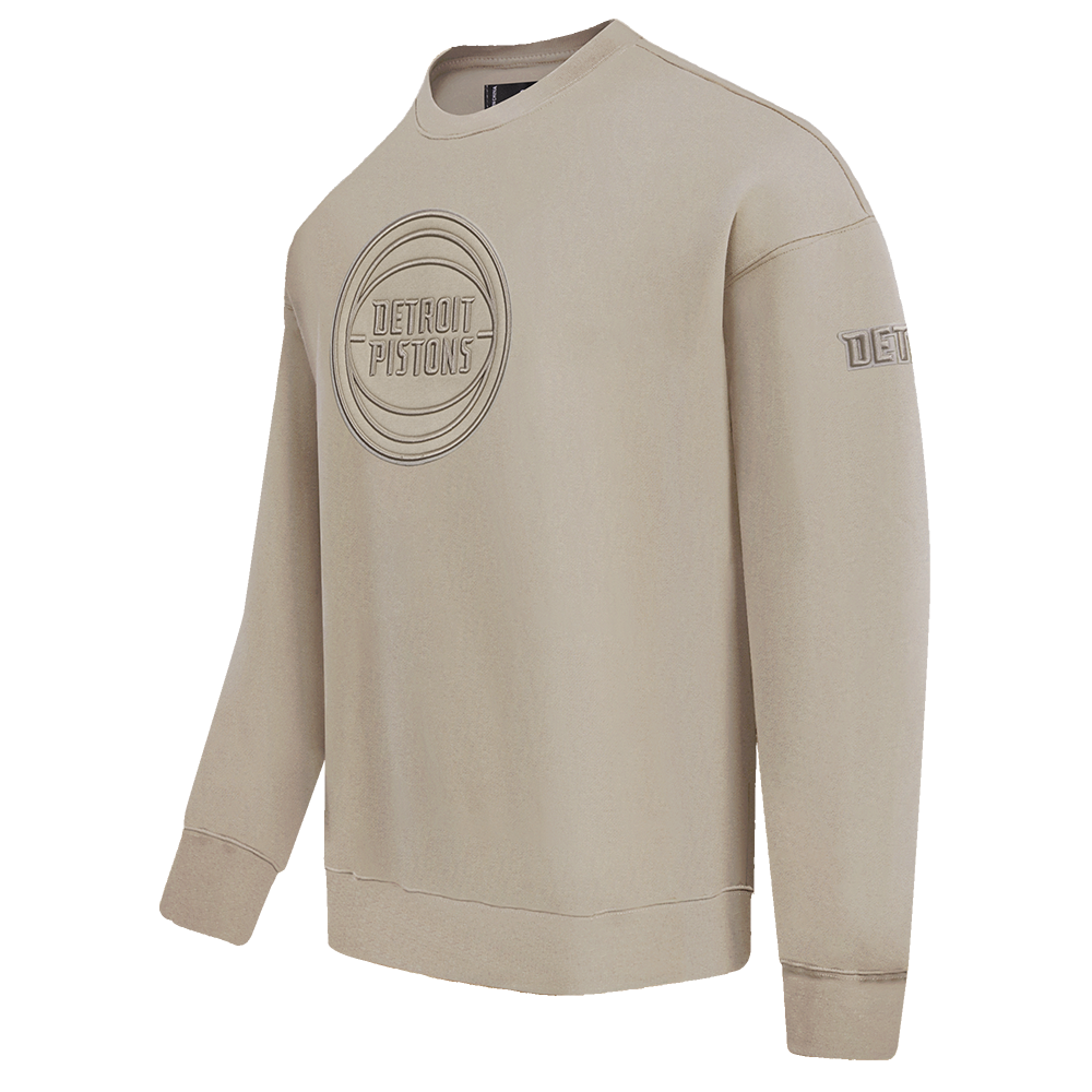 NBA DETROIT PISTONS NEUTRAL DROP SHOULDER FLEECE CREWNECK (TAUPE)