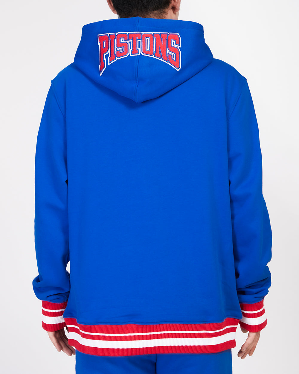 Sweat à capuche côtelé NBA Detroit Pistons pour homme (bleu roi/rouge)