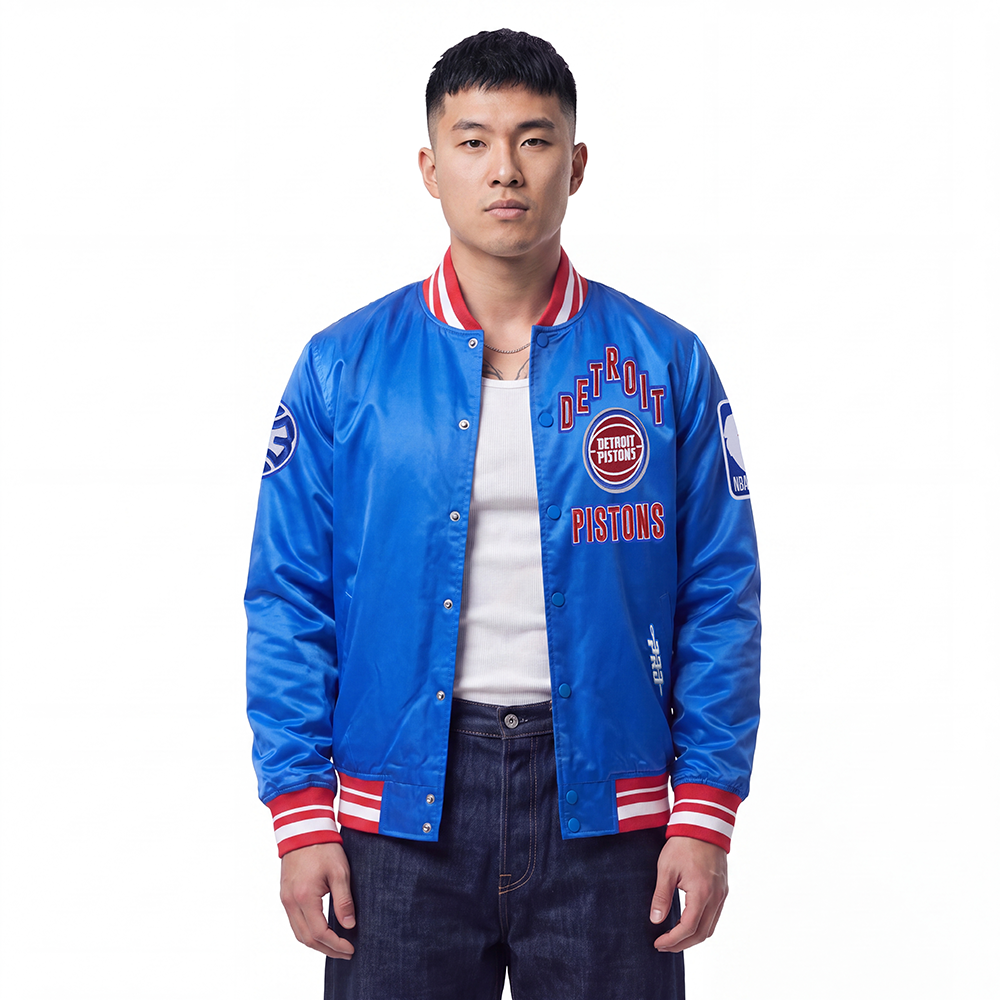NBA DETROIT PISTONS ON TOP MEN'S COAT (ROYAL BLUE/RED)