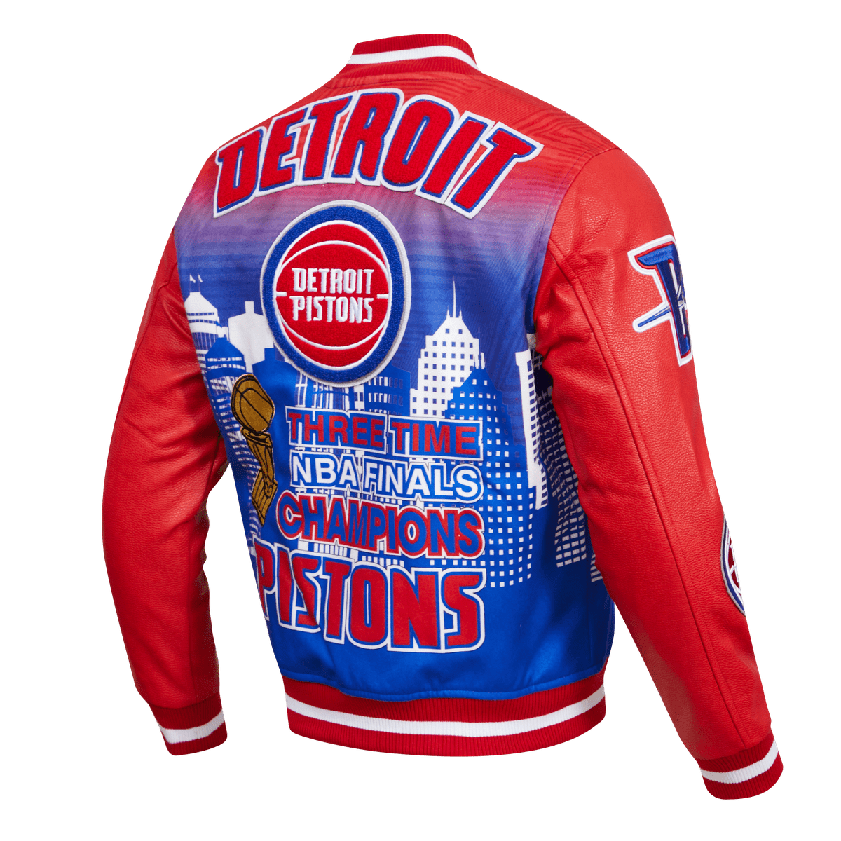NBA DETROIT PISTONS REMIX VARSITY MEN'S JACKET (RED)