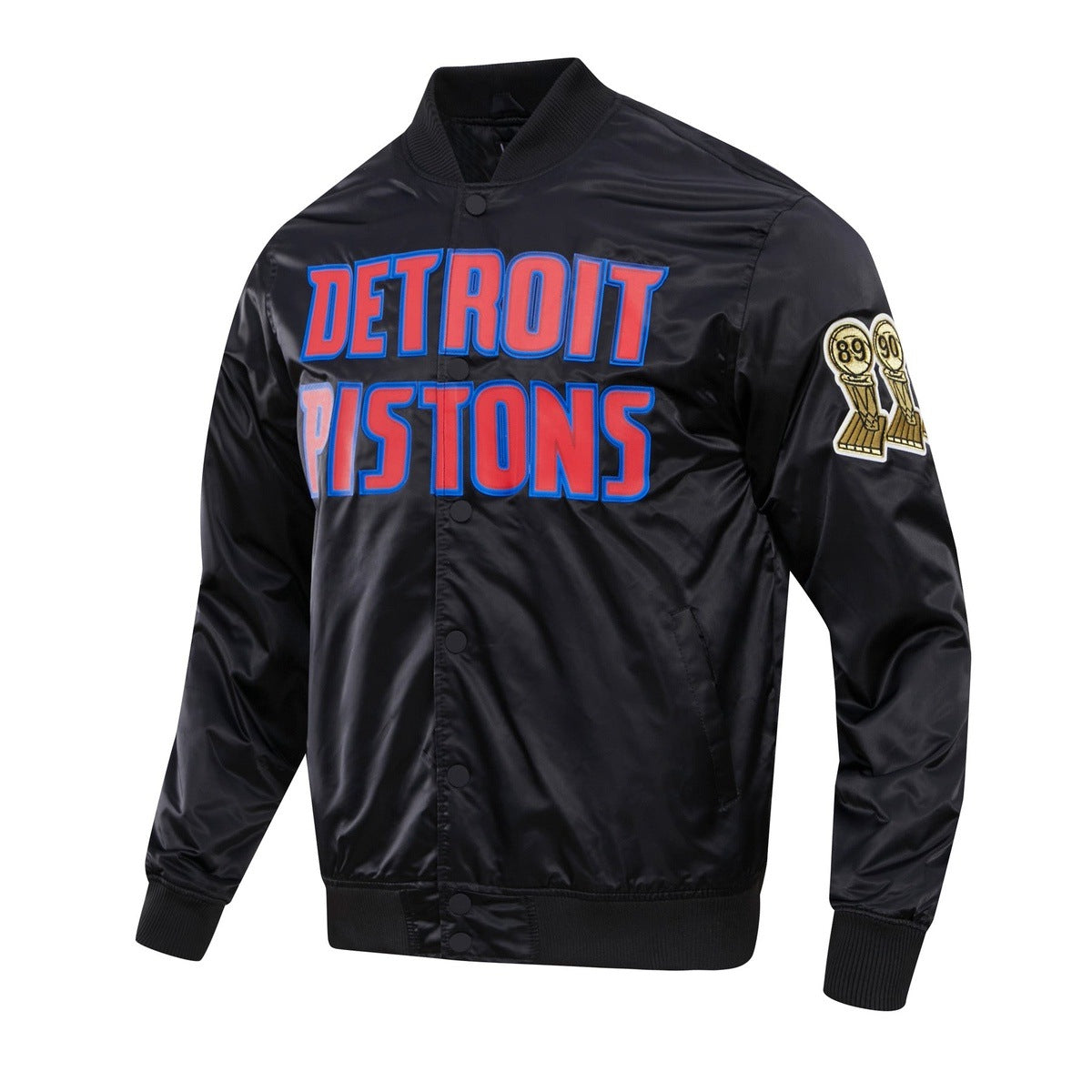 NBA DETROIT PISTONS BIG LOGO MEN'S SATIN JACKET (RED)