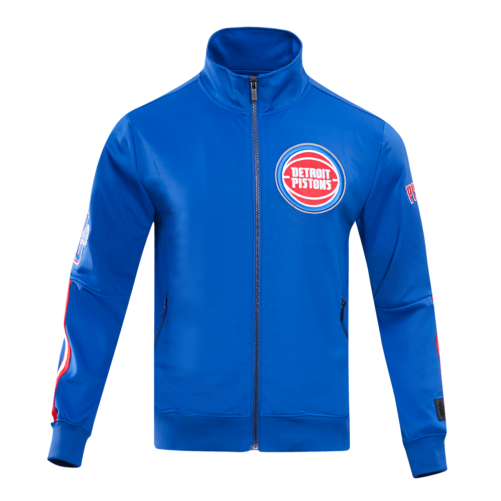 NBA DETROIT PISTONS CLASSIC VESTE D'ENTRAÎNEMENT EN MAILLE DOUBLE POUR HOMME (BLEU ROYAL/ROUGE)