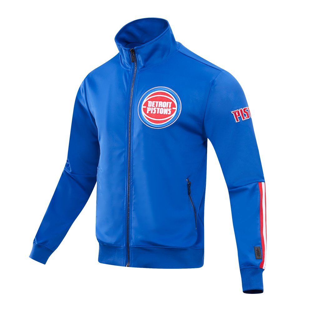 NBA DETROIT PISTONS CLASSIC VESTE D'ENTRAÎNEMENT EN MAILLE DOUBLE POUR HOMME (BLEU ROYAL/ROUGE)