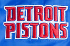 NBA DETROIT PISTONS RETRO CLASSIC MEN'S RIB SATIN JACKET (ROYAL BLUE/RED)