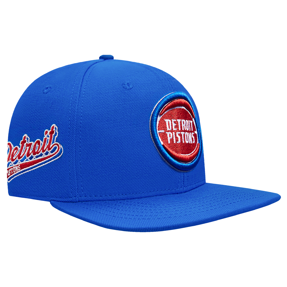 NBA DETROIT PISTONS SCRIPT TAIL WOOL SNAPBACK (ROYAL BLUE)