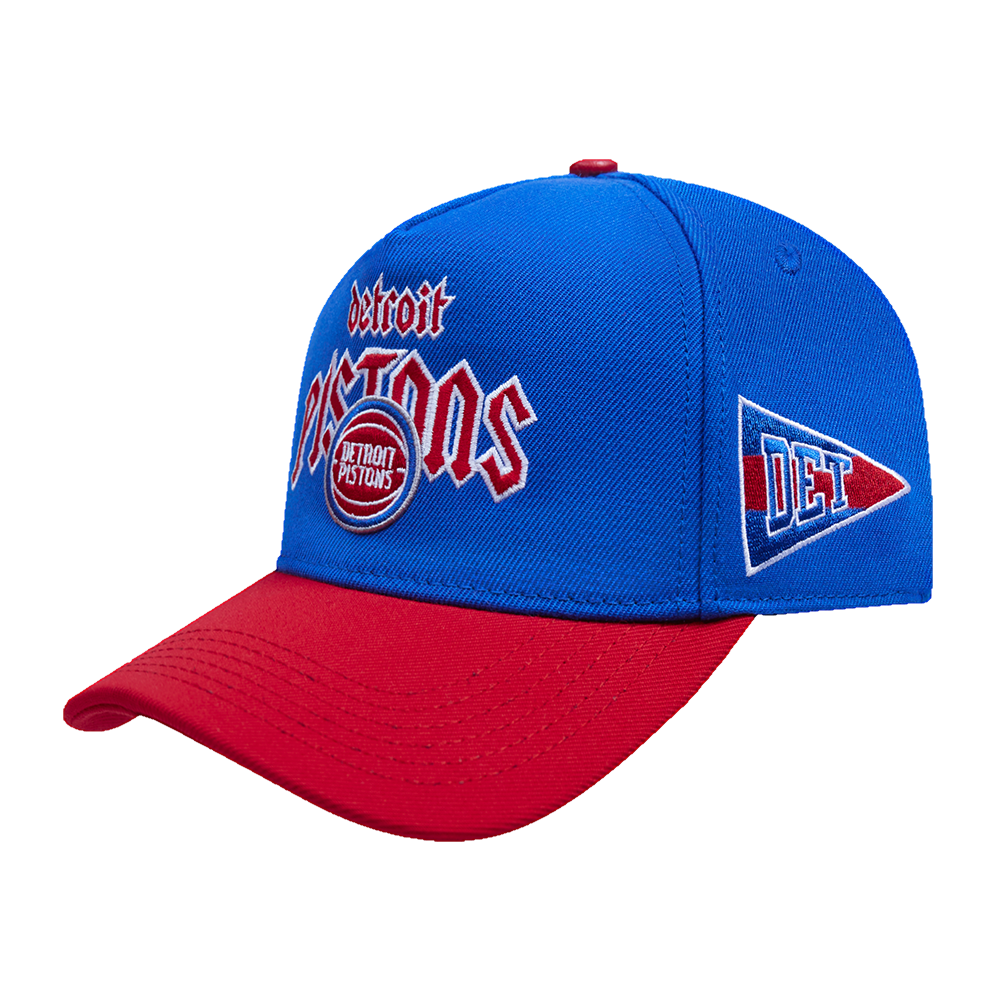 NBA DETROIT PISTONS CITY TOUR PINCH FRONT CURVED BRIM SNAPBACK HAT (ROYAL BLUE/RED)