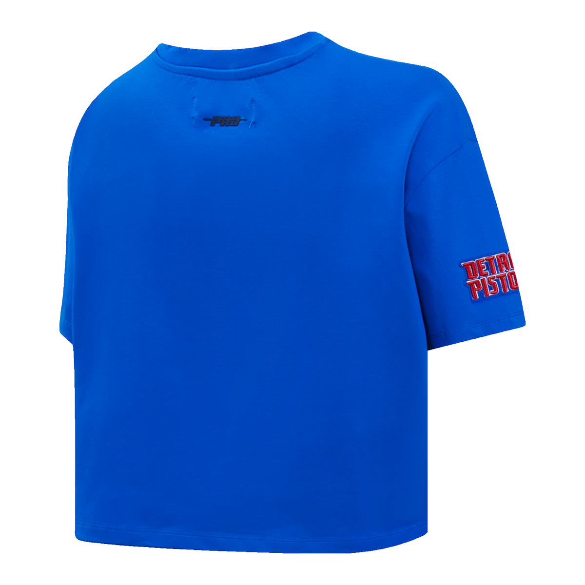 NBA DETROIT PISTONS SCRIPT TAIL WOMEN'S SINGLE JERSEY BOXY TEE (ROYAL BLUE)