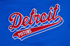 NBA DETROIT PISTONS SCRIPT TAIL WOMEN'S SINGLE JERSEY BOXY TEE (ROYAL BLUE)