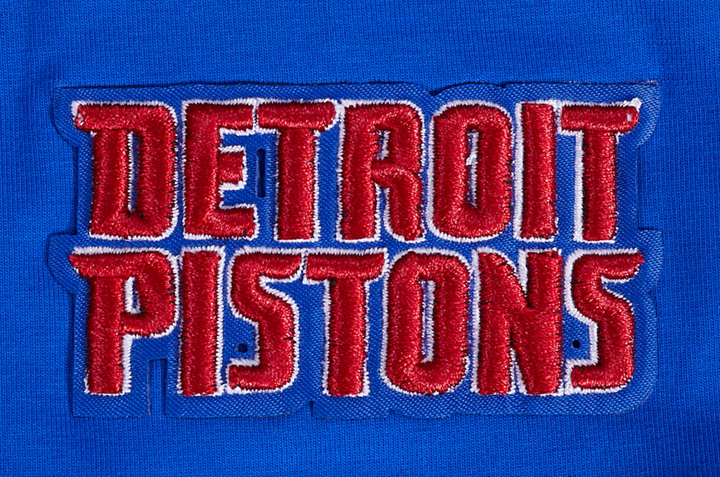 NBA DETROIT PISTONS SCRIPT TAIL WOMEN'S SINGLE JERSEY BOXY TEE (ROYAL BLUE)