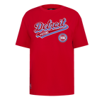 NBA DETROIT PISTONS SCRIPT TAIL T-SHIRT DE COUPE BOYFRIEND POUR FEMME (ROUGE)