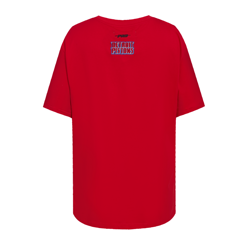 NBA DETROIT PISTONS SCRIPT TAIL T-SHIRT DE COUPE BOYFRIEND POUR FEMME (ROUGE)