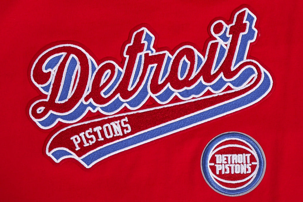NBA DETROIT PISTONS SCRIPT TAIL T-SHIRT DE COUPE BOYFRIEND POUR FEMME (ROUGE)