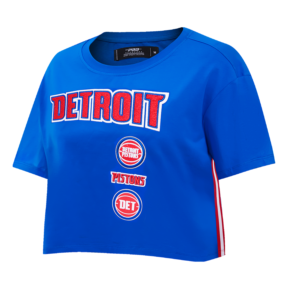 NBA DETROIT PISTONS RETRO CLASSIC WOMEN'S BOXY TEE (ROYAL BLUE)