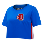 NBA DETROIT PISTONS MASHUP WOMEN'S BOXY TEE (ROYAL BLUE)