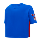 NBA DETROIT PISTONS MASHUP WOMEN'S BOXY TEE (ROYAL BLUE)
