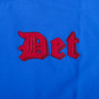 NBA DETROIT PISTONS OLD ENGLISH T-SHIRT EN JERSEY SIMPLE À COUPE CARRÉE POUR FEMME (BLEU ROYAL)