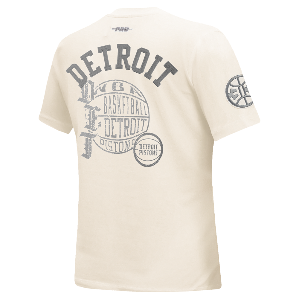 NBA DETROIT PISTONS STREET TEAM WOMEN'S SJ SLIM FIT TEE (EGGSHELL)