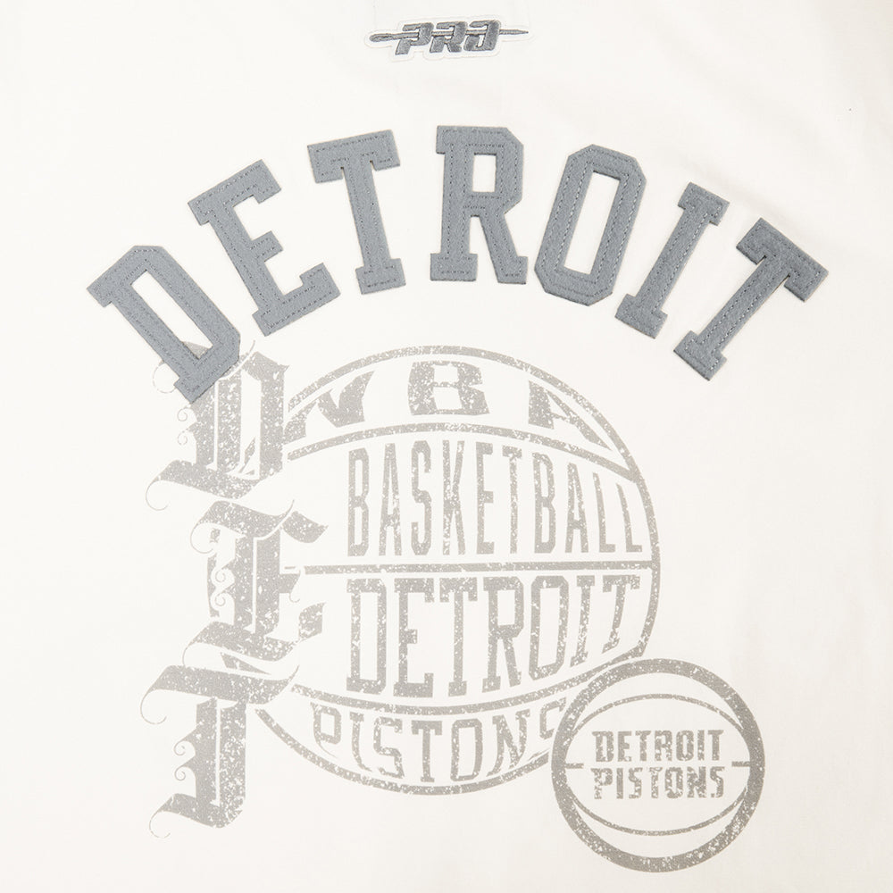 NBA DETROIT PISTONS STREET TEAM WOMEN'S SJ SLIM FIT TEE (EGGSHELL)