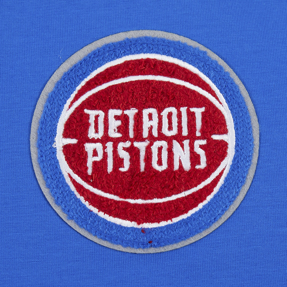 NBA DETROIT PISTONS CLASSIC CHENILLE WOMEN'S SJ BOXY TEE (ROYAL BLUE)