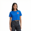 NBA DETROIT PISTONS CLASSIC CHENILLE WOMEN'S SJ BOXY TEE (ROYAL BLUE)