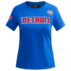 NBA DETROIT PISTONS CLASSIC T-SHIRT AJUSTÉ POUR FEMME (BLEU ROYAL)