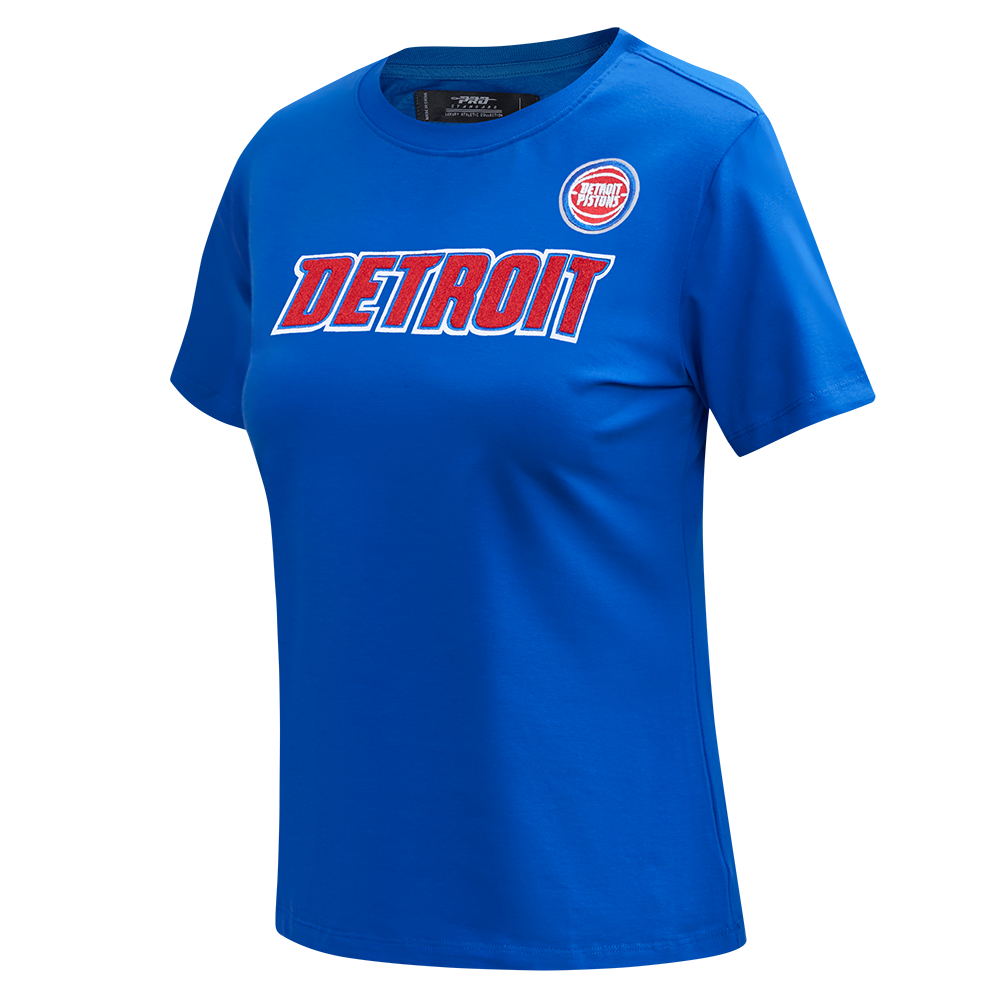 NBA DETROIT PISTONS CLASSIC T-SHIRT AJUSTÉ POUR FEMME (BLEU ROYAL)