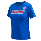 NBA DETROIT PISTONS CLASSIC T-SHIRT AJUSTÉ POUR FEMME (BLEU ROYAL)