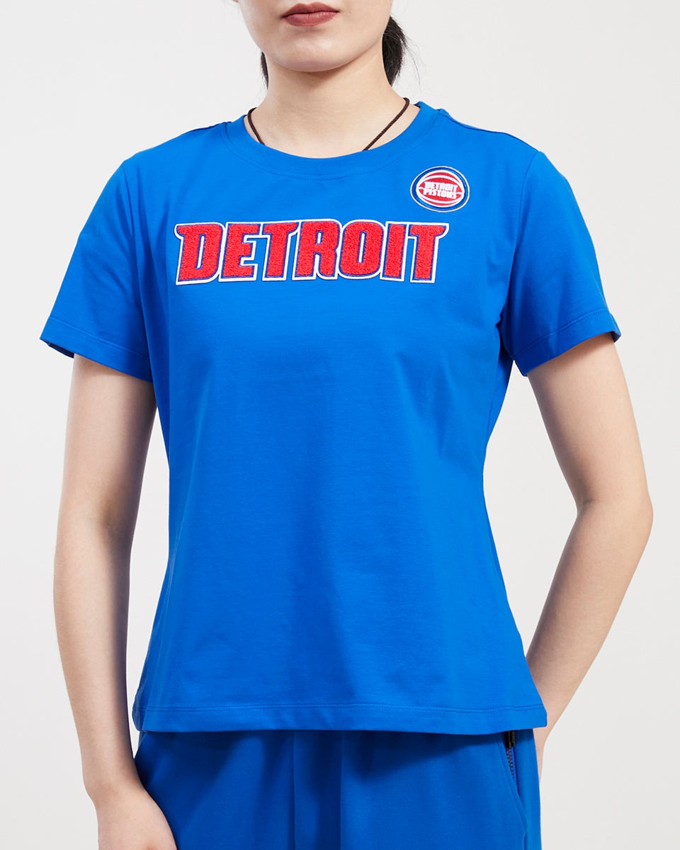 NBA DETROIT PISTONS CLASSIC T-SHIRT AJUSTÉ POUR FEMME (BLEU ROYAL)