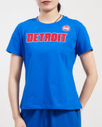 NBA DETROIT PISTONS CLASSIC T-SHIRT AJUSTÉ POUR FEMME (BLEU ROYAL)